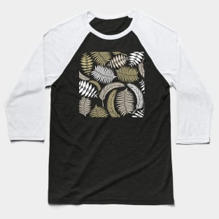 Cute Golden Leaves Leaf Branch Nature Plant Pattern Baseball T-Shirt